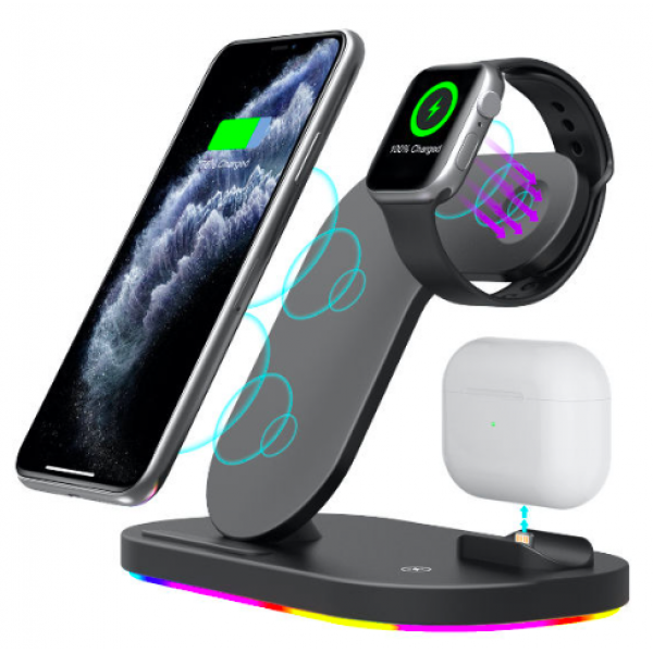 Беспроводное зарядное устройство Smart 3 in 1 Z7S Fast 15W (Black)