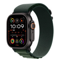 Apple Watch Ultra 2 GPS + Cellular 49mm Black Titan. Case w. Dark Green Alpine Loop - Small (MX4Q3)