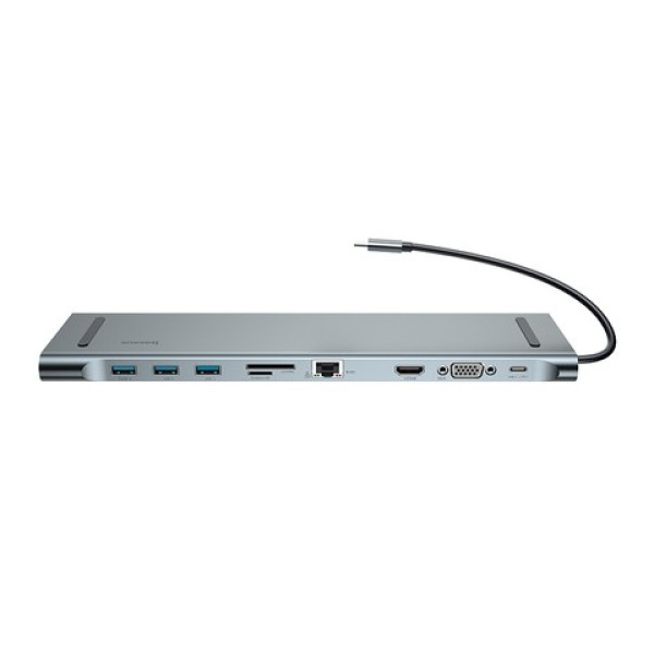 HUB Baseus Enjoyment Series Type-C Notebook HUB Adapter PD/HDMI/VGA/RJ45/SD/USB3.0 (CATSX-F0G) - фото HUB Baseus Enjoyment Series Type-C Notebook HUB Adapter PD/HDMI/VGA/RJ45/SD/USB3.0 (CATSX-F0G)