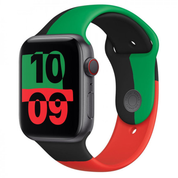 Apple Watch Series 6 GPS 44mm Space Gray Aluminum Case w. Black Unity Sport B. (MJ6P3)