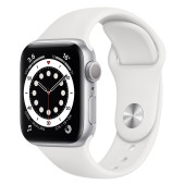 Apple Watch Series 6 GPS 40mm Silver Aluminum Case w. White Sport B. (MG283UL/A) UACRF
