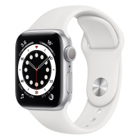 Apple Watch Series 6 GPS 40mm Silver Aluminum Case w. White Sport B. (MG283UL/A) UACRF