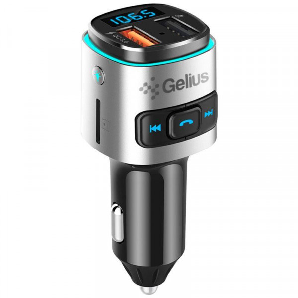 FM Modulator Gelius Pro RGB-QC GP-FMT040 Black/Silver (12 мес)