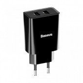 Сетевое зарядное устройство Baseus Speed Mini Dual U Travel Charger 10.5W (Black)