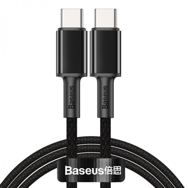 Кабель Baseus High Density Braided Type-C/Type-C 100W 2M Black - фото Кабель Baseus High Density Braided Type-C/Type-C 100W 2M Black