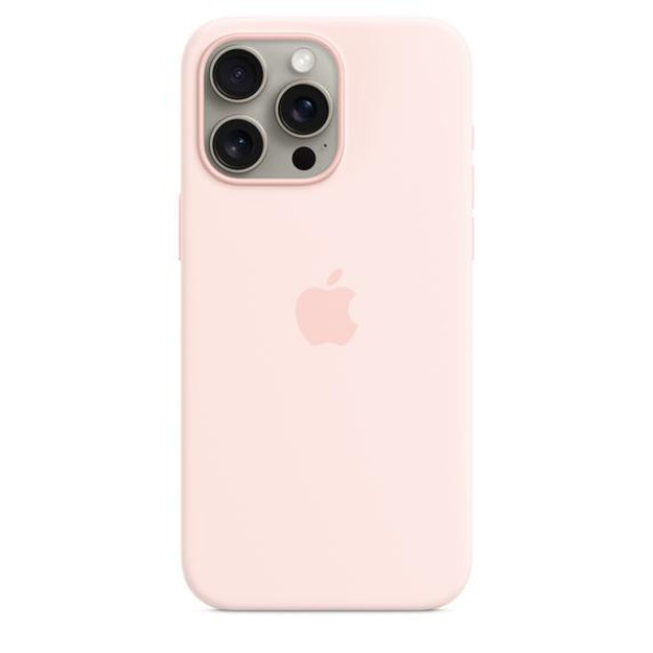 Чехол для iPhone 15 Pro Max Apple Silicone Case with MagSafe (Light Pink) - фото Чехол для iPhone 15 Pro Max Apple Silicone Case with MagSafe (Light Pink)