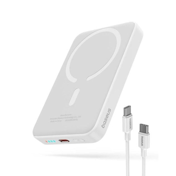 Baseus Magnetic Mini Air 20W 10000mAh White - фото Baseus Magnetic Mini Air 20W 10000mAh White
