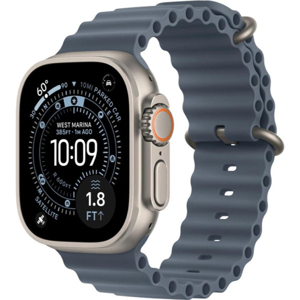 Apple Watch Ultra 3 GPS + Cellular 49mm Natural Tit. Case w. Anchor Blue Ocean Band (MEWH4) - фото Apple Watch Ultra 3 GPS + Cellular 49mm Natural Tit. Case w. Anchor Blue Ocean Band (MEWH4)