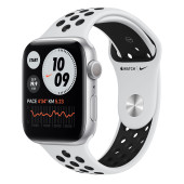 Apple Watch Nike Series 6 GPS 44mm Silver Aluminum Case w. Pure Platinum/Black Nike Sport B. (MG293UL/A) UACRF