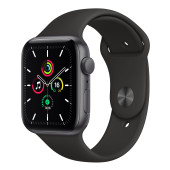 Apple Watch SE GPS 44mm Space Gray Aluminum Case w. Black Sport B. (MYDT2UL/A) UACRF
