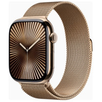 Apple Watch Series 10 GPS + Cellular 46mm Gold Titanium Case w. Gold Milanese Loop - S/M (MC7T4)