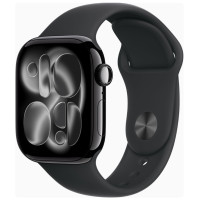 Apple Watch Series 11 GPS 42mm Jet Black Alu. Case w. Black S. Band - S/M (MEQT4)