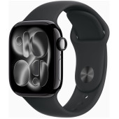 Apple Watch Series 11 GPS 42mm Jet Black Alu. Case w. Black S. Band - M/L (MEQU4)