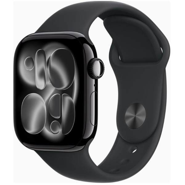 Apple Watch Series 11 GPS 42mm Jet Black Alu. Case w. Black S. Band - M/L (MEQU4)