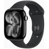 Apple Watch Series 11 GPS 46mm Jet Black Alu. Case w. Black S. Band - S/M (MEUW4)