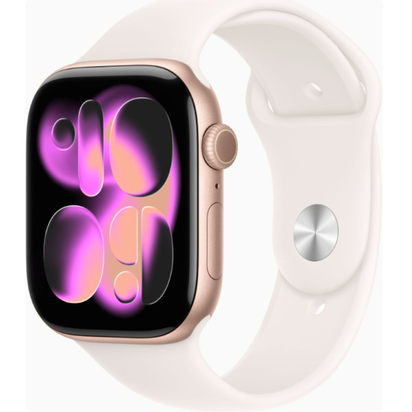 Apple Watch Series 11 GPS 46mm Rose Gold Alu. Case w. Light Blush S. Band - S/M (MEV64)