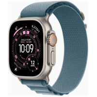 Apple Watch Ultra 3 GPS + Cellular 49mm Natural Tit. Case w. Light Blue Alpine Loop - Small (MEWK4)