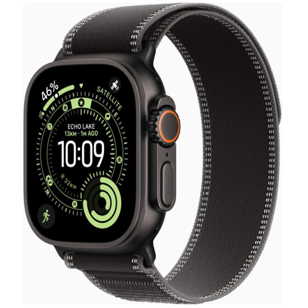 Apple Watch Ultra 3 GPS + Cellular 49mm Black Tit. Case w. Black/Charcoal Trail Loop - S/M (MF1D4)