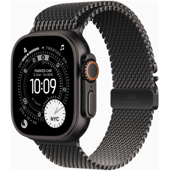 Apple Watch Ultra 3 GPS + Cellular 49mm Black Tit. Case w. Black Tit. Milanese Loop - Medium (MF1Q4)