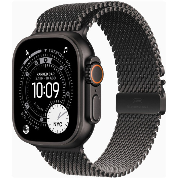 Apple Watch Ultra 3 GPS + Cellular 49mm Black Tit. Case w. Black Tit. Milanese Loop - Large (MF1T4)