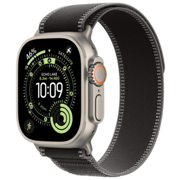 Apple Watch Ultra 3 GPS + Cellular 49mm Natural Tit. Case w. Black/Charcoal Trail Loop - M/L (MF1V4+MFT94)