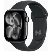 Apple Watch Series 11 GPS + Cellular 42mm Jet Black Alu. Case w. Black S. Band - M/L (MF854)