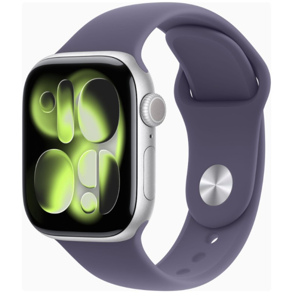 Apple Watch Series 11 GPS + Cellular 42mm Silver Alu. Case w. Purple Fog S. Band - S/M (MF8H4)