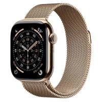 Apple Watch Series 11 GPS + Cellular 42mm Gold Tit. Case w. Gold Milanese Loop (MF8Y4)