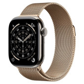 Apple Watch Series 11 GPS + Cellular 42mm Natural Tit. Case w. Gold Milanese Loop (MF9H4+MGJ04)