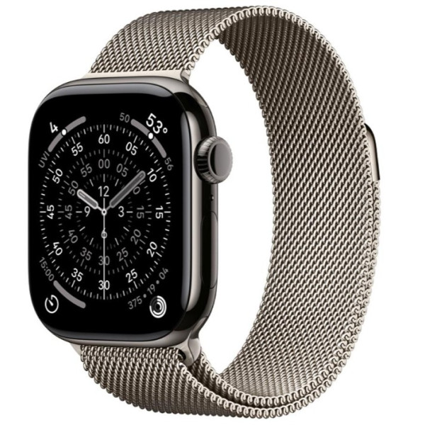 Apple Watch Series 11 GPS + Cellular 42mm Slate Tit. Case w. Natural Milanese Loop (MF9K4+MGHY4)