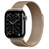Apple Watch Series 11 GPS + Cellular 42mm Slate Tit. Case w. Gold Milanese Loop (MF9K4+MGJ04)