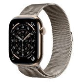 Apple Watch Series 11 GPS + Cellular 46mm Gold Tit. Case w. Natural Milanese Loop - M/L (MFC34+MGJ34)