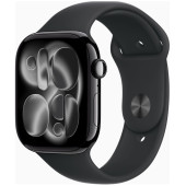 Apple Watch Series 11 GPS + Cellular 46mm Jet Black Alu. Case w. Black S. Band - M/L (MFC44)