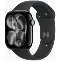Apple Watch Series 11 GPS + Cellular 46mm Jet Black Alu. Case w. Black S. Band - M/L (MFC44)
