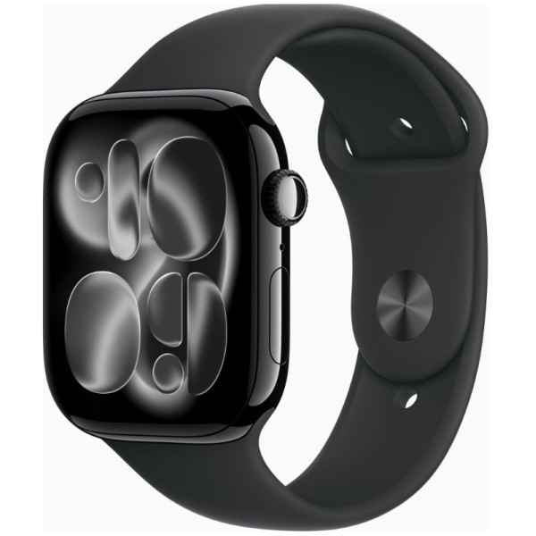 Apple Watch Series 11 GPS + Cellular 46mm Jet Black Alu. Case w. Black S. Band - M/L (MFC44)