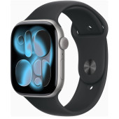 Apple Watch Series 11 GPS + Cellular 46mm Space Grey Alu. Case w. Black S. Band - M/L (MFCA4)