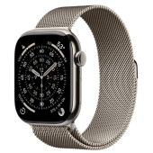 Apple Watch Series 11 GPS + Cellular 46mm Natural Tit. Case w. Natural Milanese Loop - S/M (MFCY4)