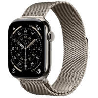 Apple Watch Series 11 GPS + Cellular 46mm Natural Tit. Case w. Natural Milanese Loop - M/L (MFD04)