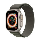 Apple Watch Ultra GPS + Cellular 49mm Titanium Case With Green Alpine Loop - Small (MNHC3/MNHJ3)