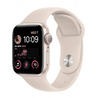 Apple Watch SE 2 GPS 44mm Starlight Aluminum Case with Starlight Sport Band (MNJX3)
