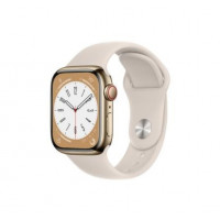 Apple Watch Series 8 GPS + Cellular 45mm Gold S. Steel Case W. Starlight S. Band (MNKM3)