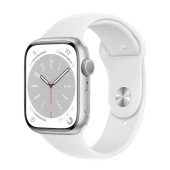 Apple Watch Series 8 GPS 45mm Silver Aluminum Case with White S. Band (MP6N3)