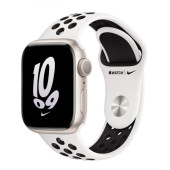 Apple Watch Nike Series 8 GPS 41mm Starlight Aluminum Case w. Summit White/Black Nike S. Band (MPGK3)