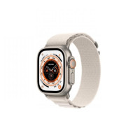 Apple Watch Ultra GPS + Cellular 49mm Titanium Case With Starlight Alpine Loop - Medium (MQF03/MQFR3)