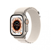 Apple Watch Ultra GPS + Cellular 49mm Titanium Case With Starlight Alpine Loop - Large (MQF13/MQFT3)