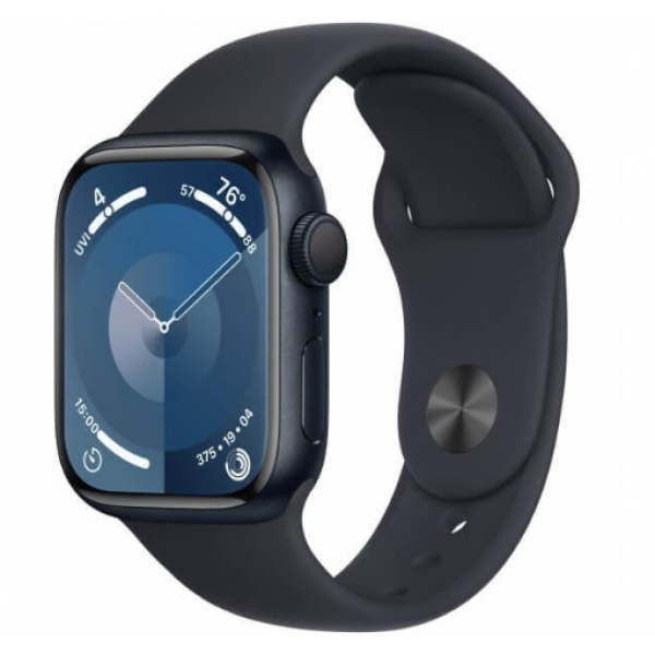 Apple Watch Series 9 GPS 41mm Midnight Aluminum Case w. Midnight Sport Band - M/L (MR8X3)