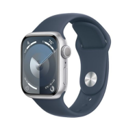 Apple Watch Series 9 GPS 41mm Silver Aluminum Case w. Storm Blue S. Band - S/M (MR903)