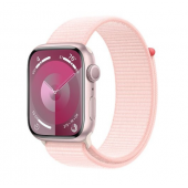 Apple Watch Series 9 GPS 45mm Pink Aluminum Case w. Light Pink S. Loop (MR9J3)