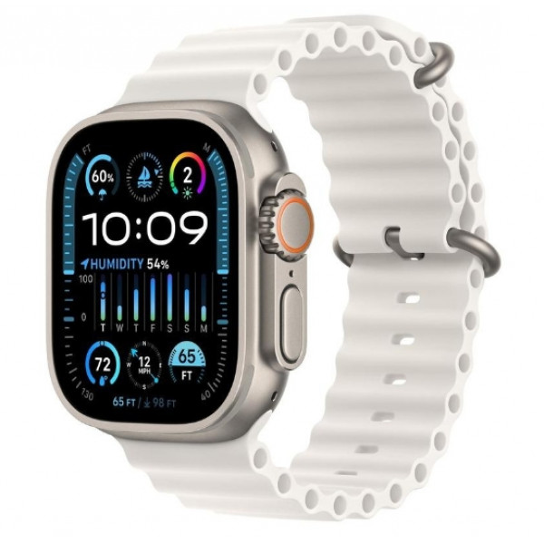Watch Ultra 2 GPS + Cellular 49mm Titanium Case with White Ocean Band (MREJ3)