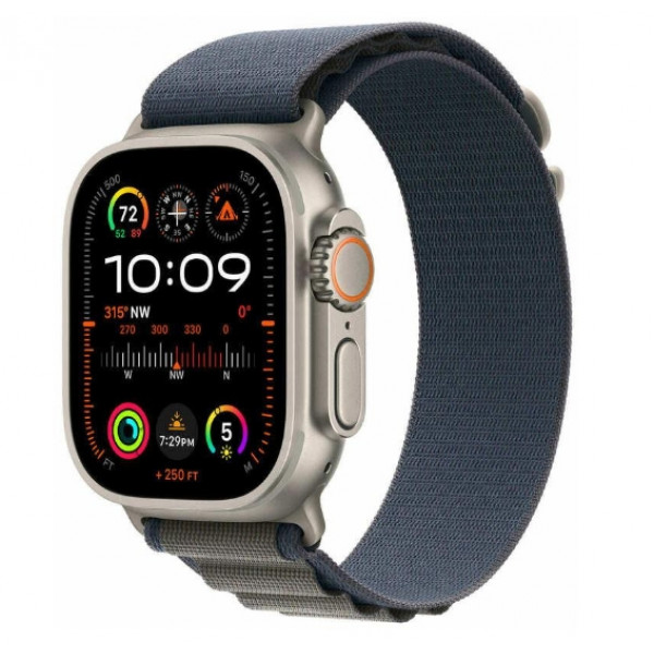 Watch Ultra 2 GPS + Cellular 49mm Titanium Case with Blue Alpine Loop - Large (MREQ3/MRFD3)